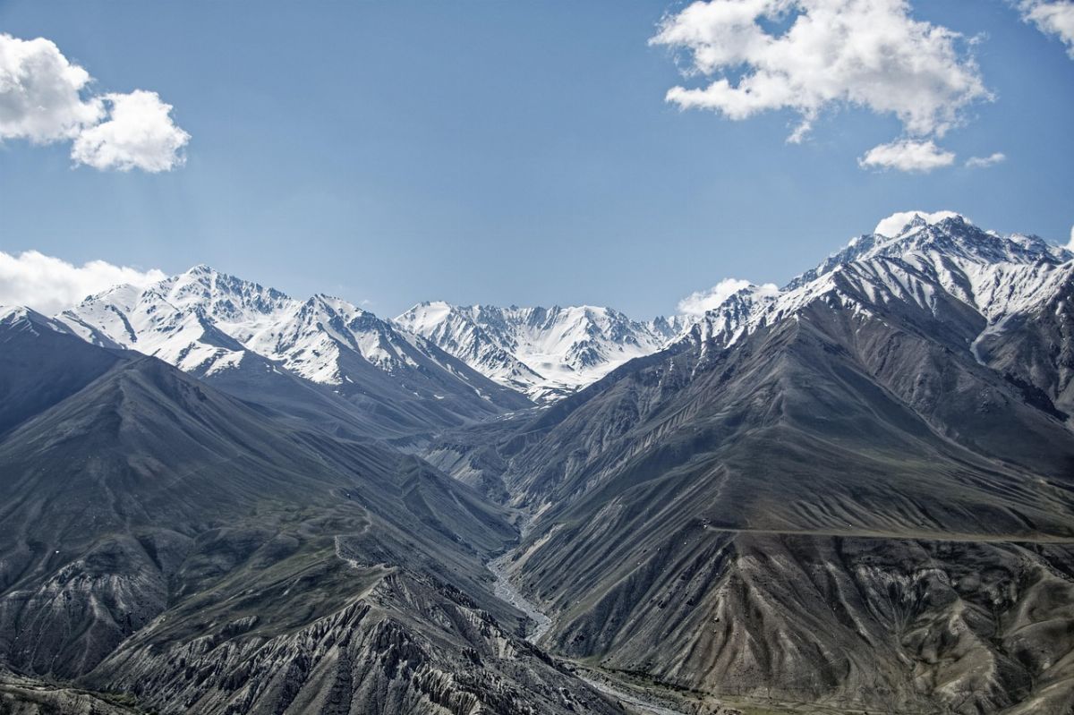 tajikistan, afghanistan, wachan corridor, wakhan river, wakhan valley, hindu kush, pamir, pamir mountains, nature, to travel, landscape, flow, water, mountains, snow, glacier, clouds, border area, pamir highway, afghanistan, afghanistan, afghanistan, afghanistan, afghanistan